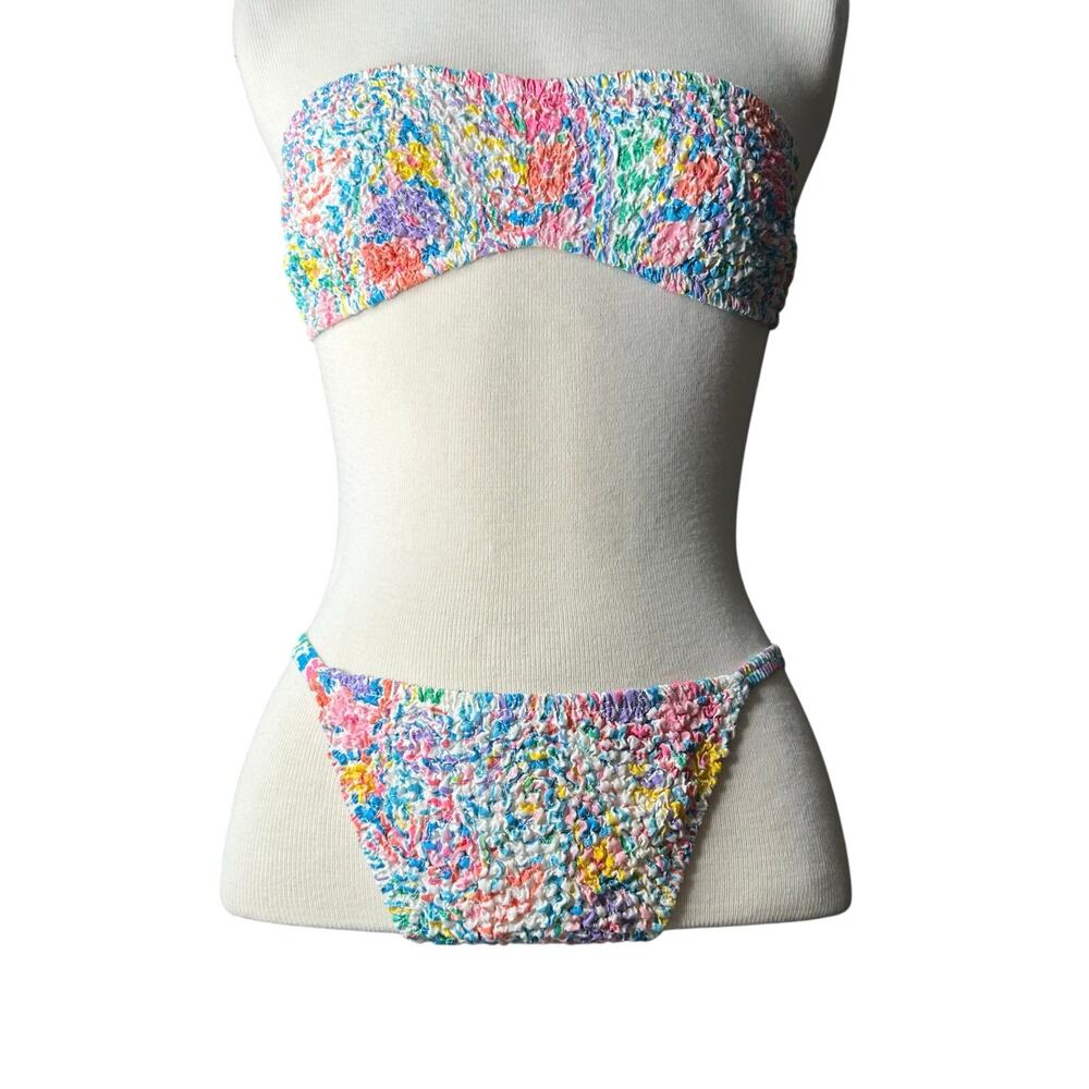 Vintage 80s/90s Bikini Swimwear Gabar Multicolor Scrunched 
Women’s Size XS/S